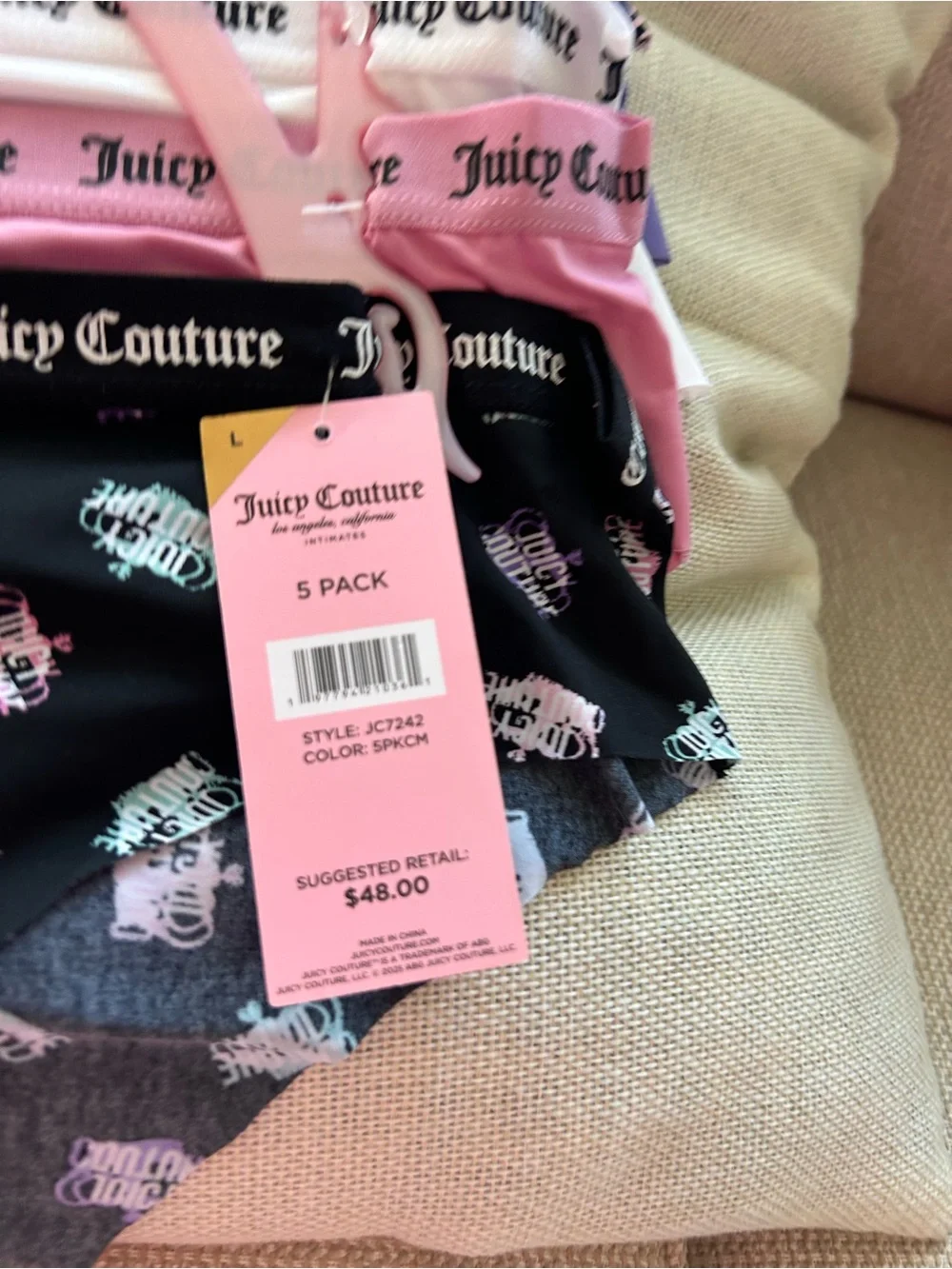NWT JUICY COUTURE 5 pack printed underwear.